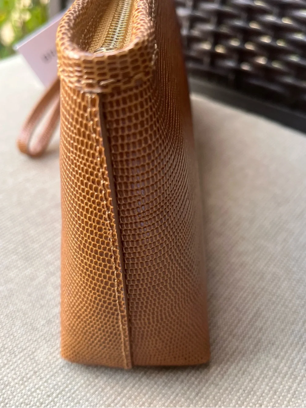 NWT Brahmin Kayla in TOBACCO ALL OVER LIZARD Clutch
